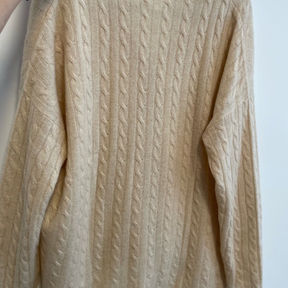 Beige Cable Knit Cardigan Sweater - Picture 3 of 4